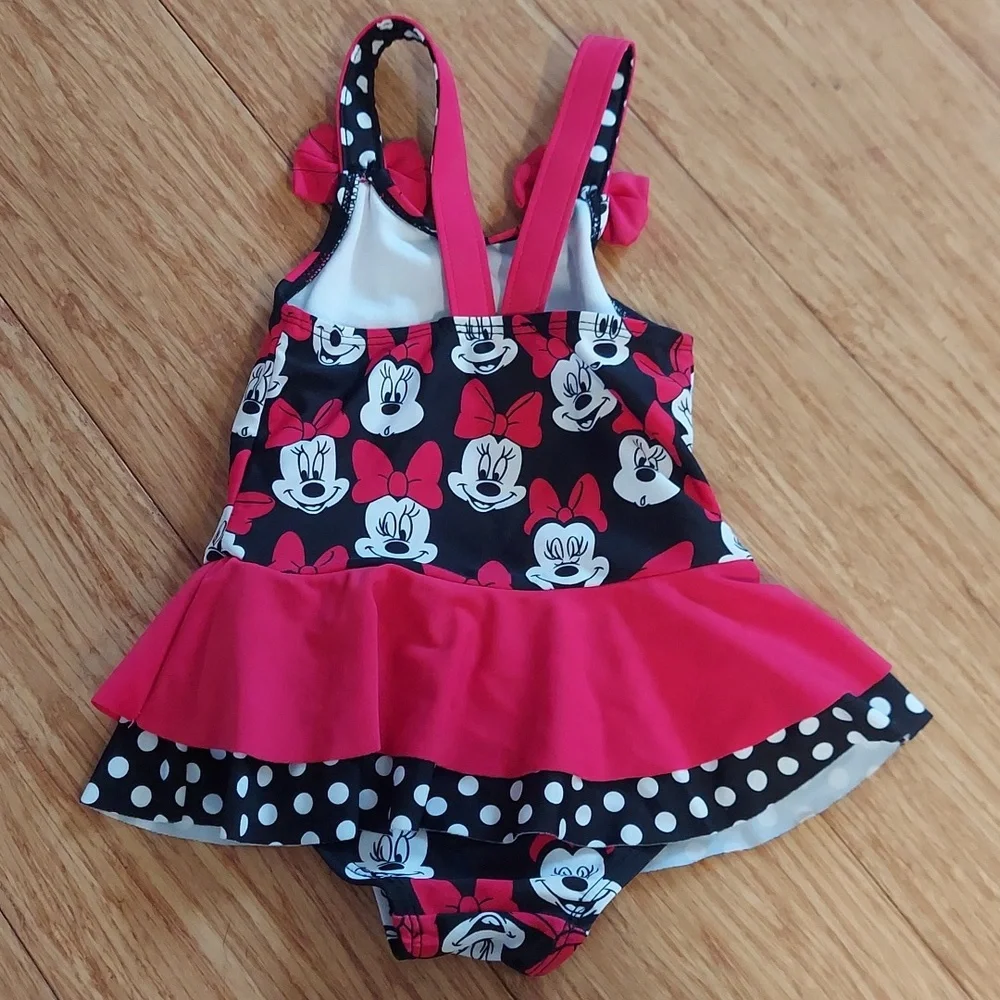 ⭐️ 5/$30 2T Minnie Mouse swimsuit With Bows and Ruffles